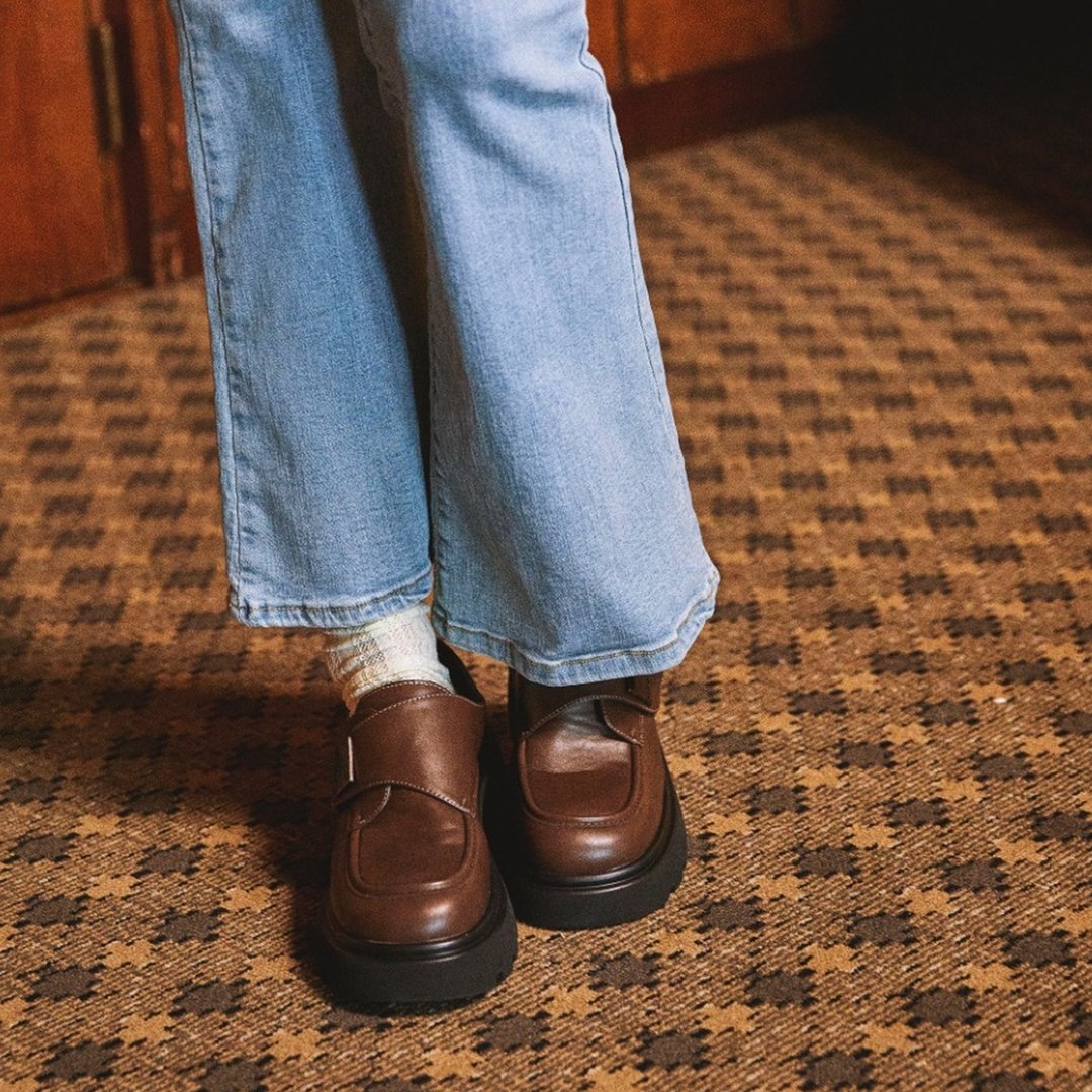 預購 SPUR Monk Strape Flatform Loafer-厚底樂福鞋 UA9029 DBR - 其他女款皮鞋 - 其他材质 