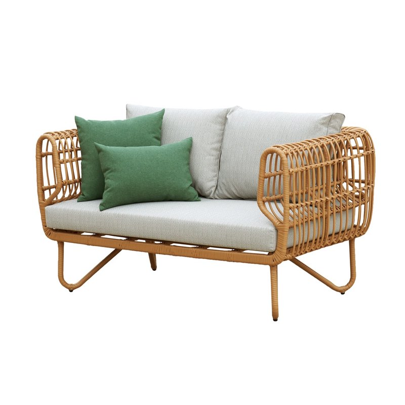 阿斯顿 双人沙发 手工藤编 定制化 北欧度假风 高人气款 设计家具 - 椅子/沙发 - 植物．花 咖啡色