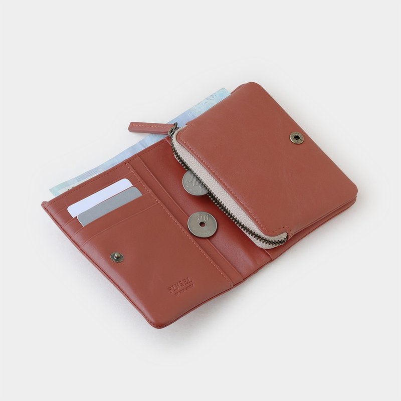 pinsel wallet : 赤砖红 - 皮夹/钱包 - 真皮 红色