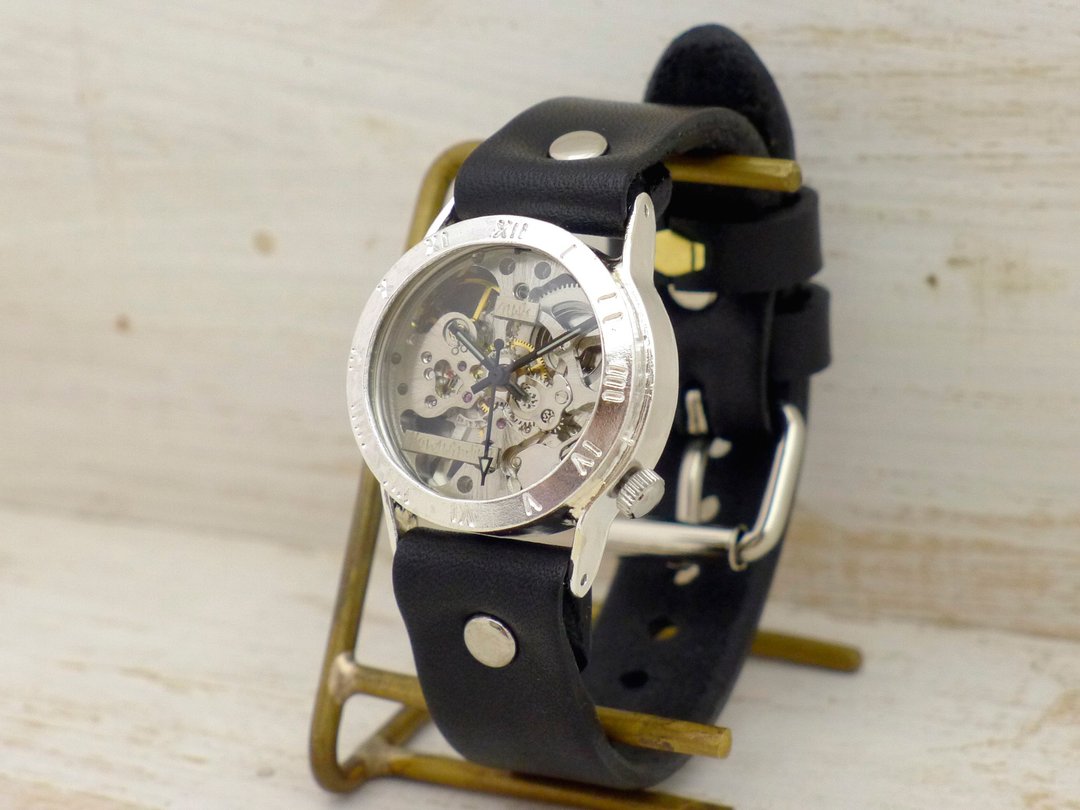SHW027 Roman numeral bezel Manual winding Silver925 Men's 32mm handmade wristwatch (SHW027 Rome) - 男表/中性表 - 纯银 银色