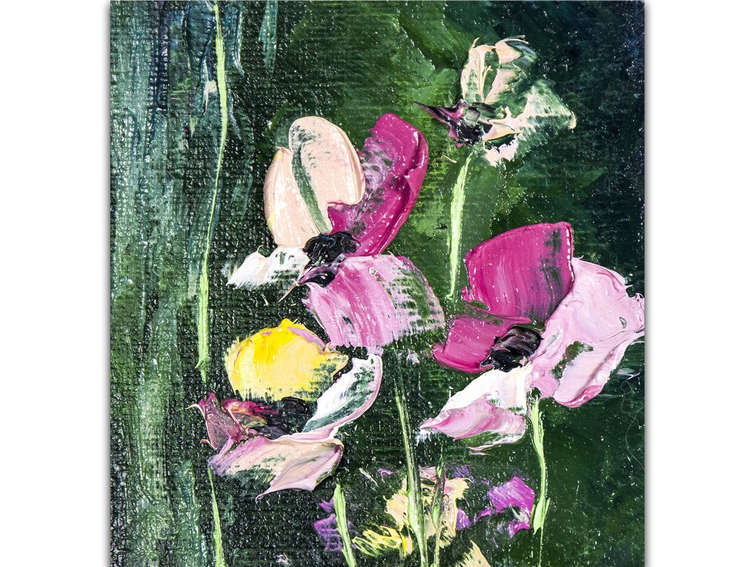 罂粟花画/原画/油画/花画/小画/花草画/厨房画 - 墙贴/壁贴 - 其他材质 粉红色