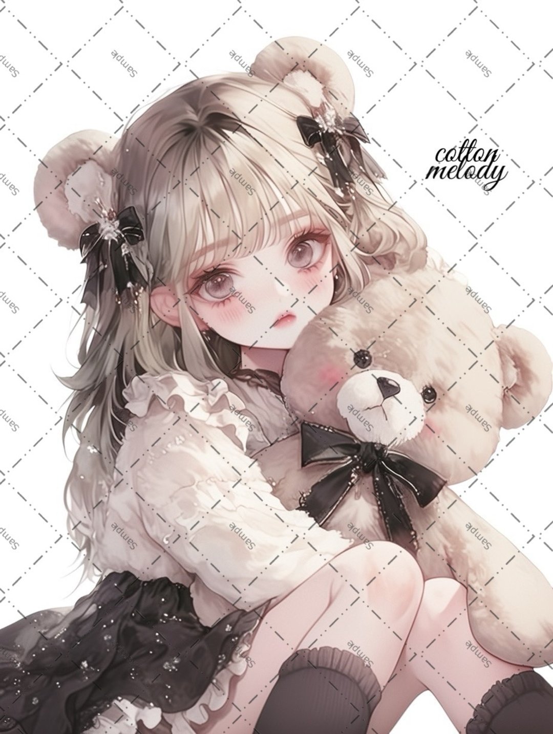 original sticker no.1856 人物贴纸 原创贴纸 原创人物贴纸 装饰贴纸 cotton melody - 贴纸 - 纸 