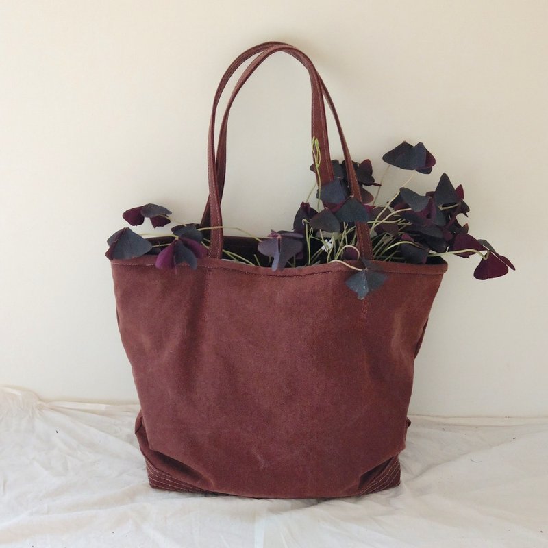 Heavy Duty 工具托特包 |12 oz 石蜡帆布 |暖砖红 - 侧背包/斜挎包 - 棉．麻 红色