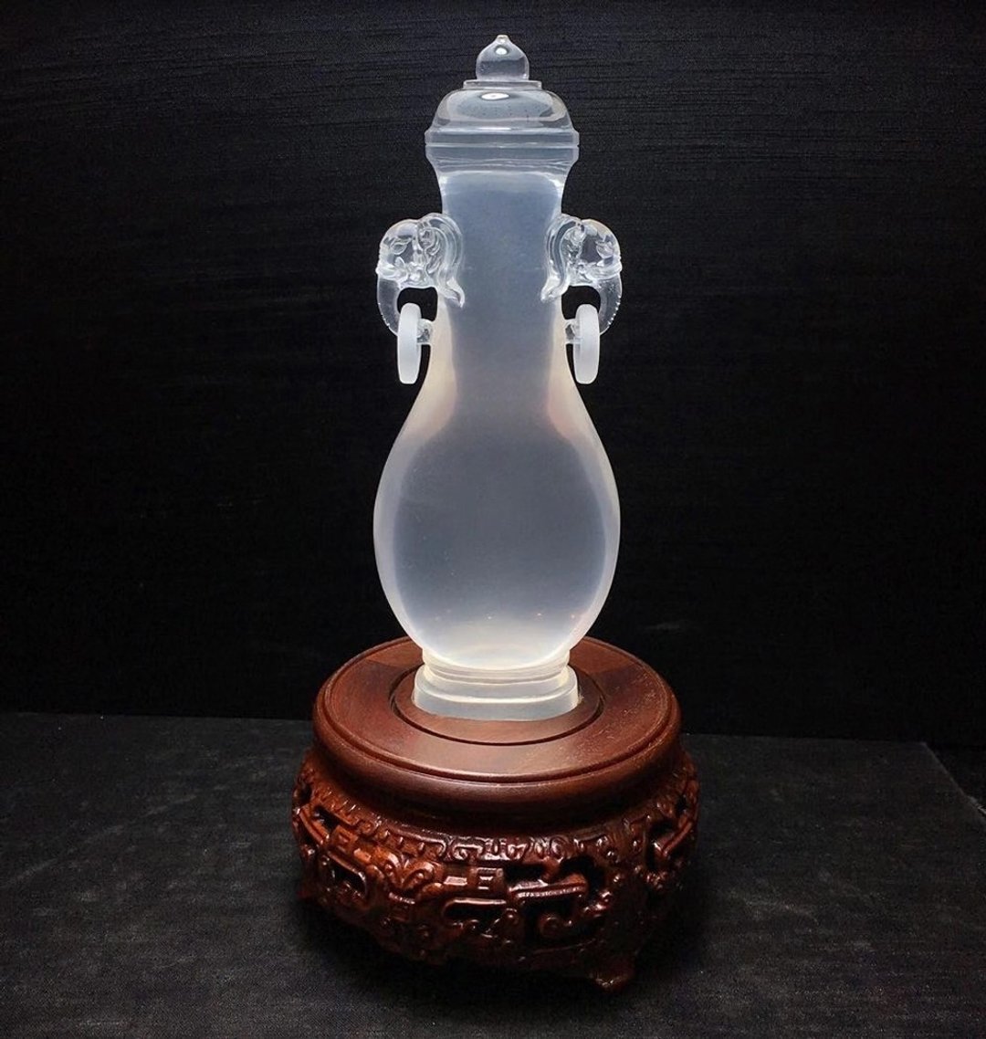 收藏级美货天然冰晶双象宝瓶摆件 雕工精细 全净无暇 难得精品 - 其他 - 水晶 
