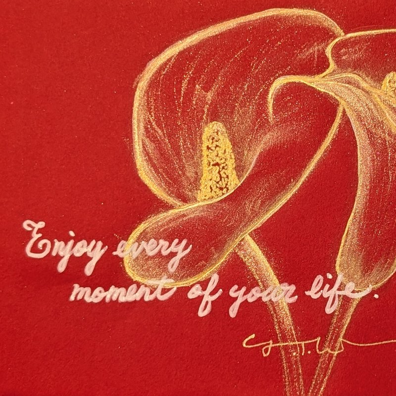 海芋欧式信封 / 亲笔手绘手写非烫金 / 赠同花系万用卡一张 - 卡片/明信片 - 纸 