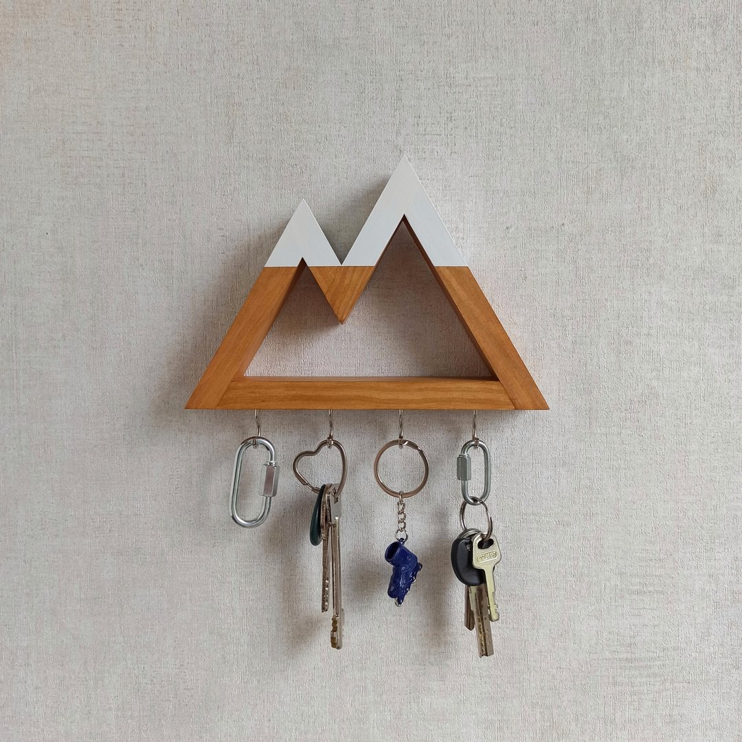 Wall key holder mountains, wooden key rack, key hooks for wall - 其他家具 - 木头 