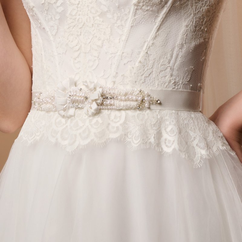 Una 小巧缝珠腰带 - 皮带/腰带 - 其他材质 白色