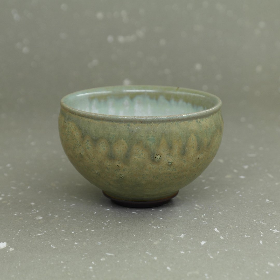 绿灰釉拉坯茶盏 品茶杯 手作陶器 茶道具 - 茶具/茶杯 - 陶 