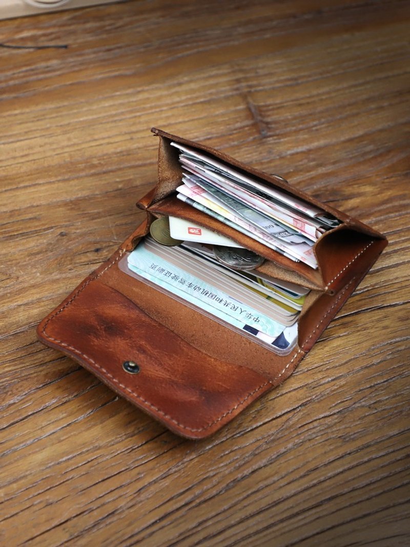 手工真皮卡夹/名片夹/皮夹/工作名片夹 - 名片夹/名片盒 - 真皮 咖啡色