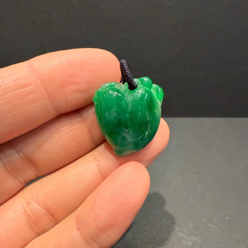 瀚玉珠宝 天然缅甸翡翠 老坑绿桃子 老种料 绿色抢眼 胖桃 老坑 - 其他 - 玉石 