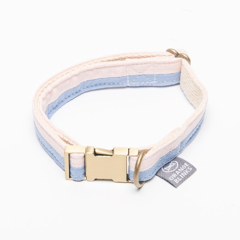 项圈 Orange Blinks 水母先生 双色拼接  S/M (L完售) - 项圈/牵绳 - 棉．麻 