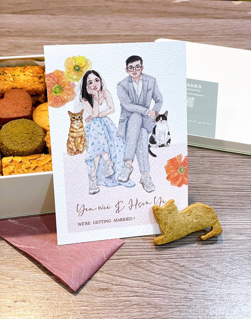 喜帖插画设计SUIT包套 / 谢卡 / 结婚书约 / 贴纸 / 桌牌 - 婚礼誓言书 - 纸 