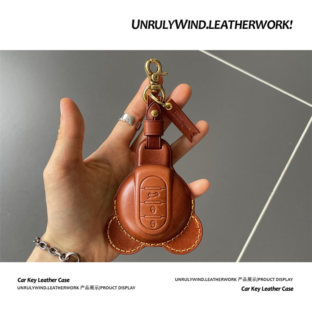 专用宝马mini钥匙套迷你cooper one汽车countryman女可爱手工真皮 - 钥匙链/钥匙包 - 真皮 