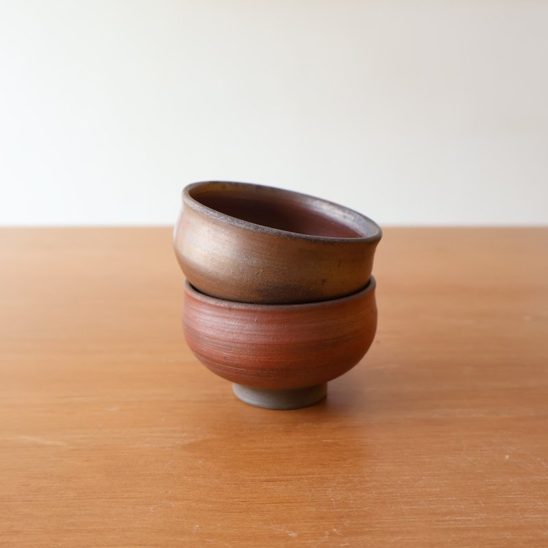 红褐 柴烧茶杯 - 茶具/茶杯 - 陶 咖啡色