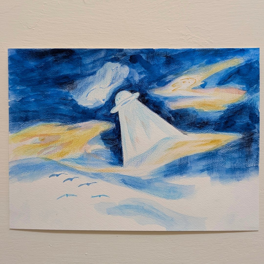 【幽浮来了】原画 水彩色铅笔小画  房间装饰挂画 - 海报/装饰画/版画 - 纸 