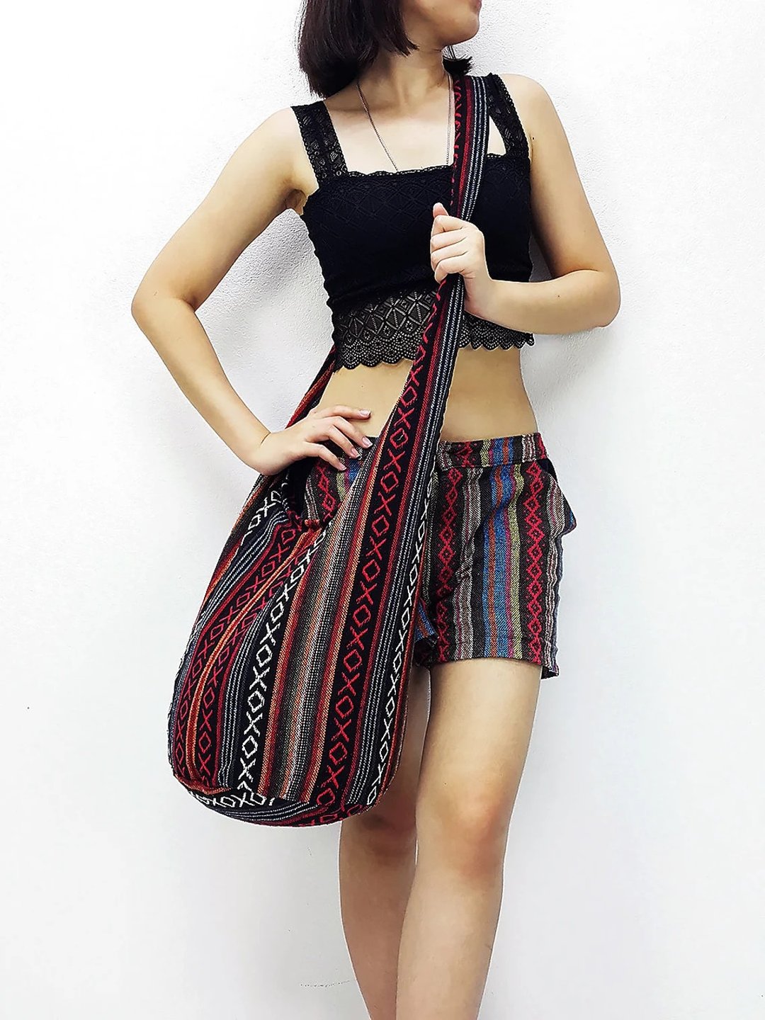 Woven Cotton Bag Shoulder bag Long Strap Crossbody bag Multi-color Unisex - 其他 - 其他材质 多色