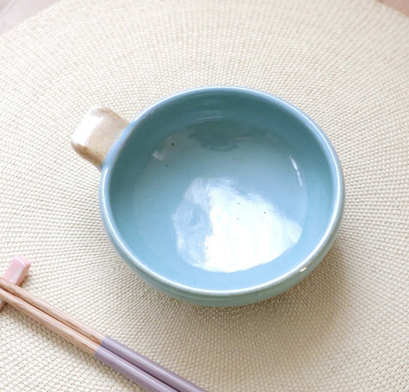 浅蓝色调日式小钵 缀以白色点缀 3 - 碗 - 陶 蓝色