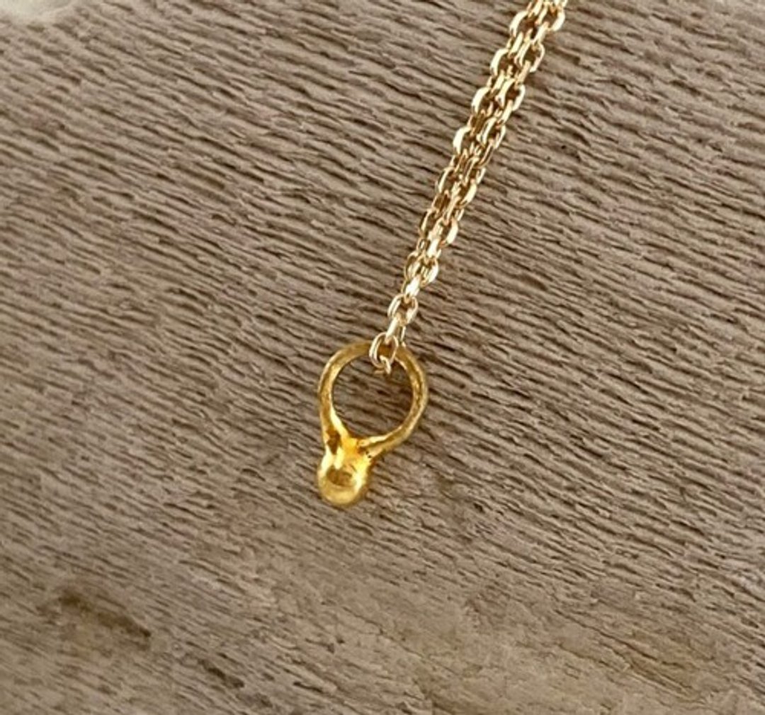K24纯金 圆珠 释迦玉 坠饰 K24 Round Ball Pendant Top 耳饰坠链 - 项链 - 其他金属 