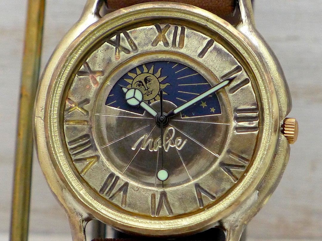 J.B.-S&M 手工表 HandCraftWatch JUMBO 黄铜 36mm Sun&Moon (JUM31S&M BR) - 女表 - 铜/黄铜 金色