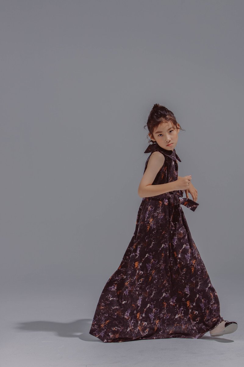 Maxi Dress with Collar in Sprinkle Print / 2020 - 童装礼服/连衣裙 - 其他材质 
