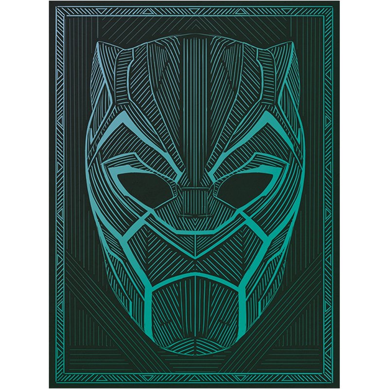 【漫威】黑豹 Black Panther 图腾面具 60 ×80 无框挂画 - 海报/装饰画/版画 - 聚酯纤维 黑色