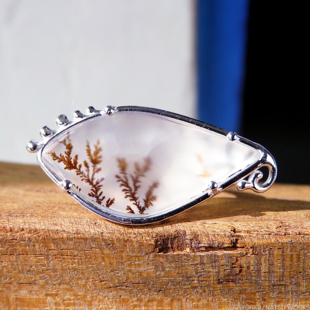 Dendritic Agate Ring - 戒指 - 宝石 白色