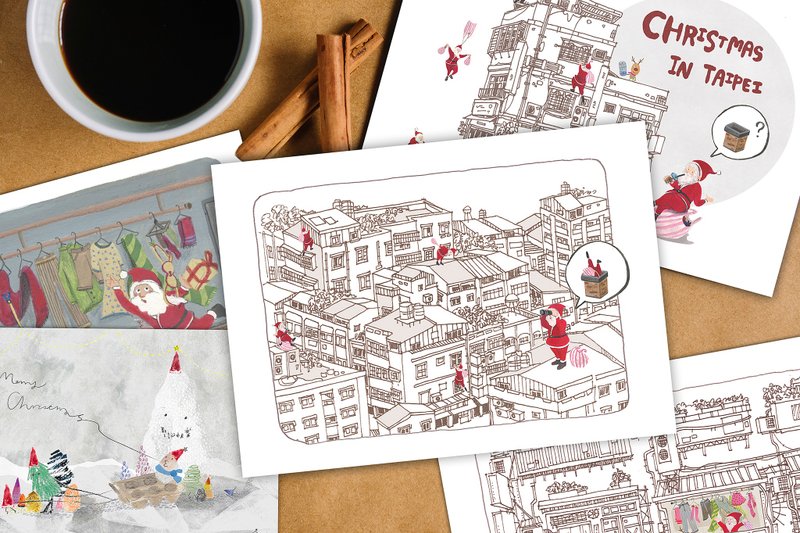 找不到烟囱的台北圣诞节   Christmas in Taipei明信片套组 - 卡片/明信片 - 纸 