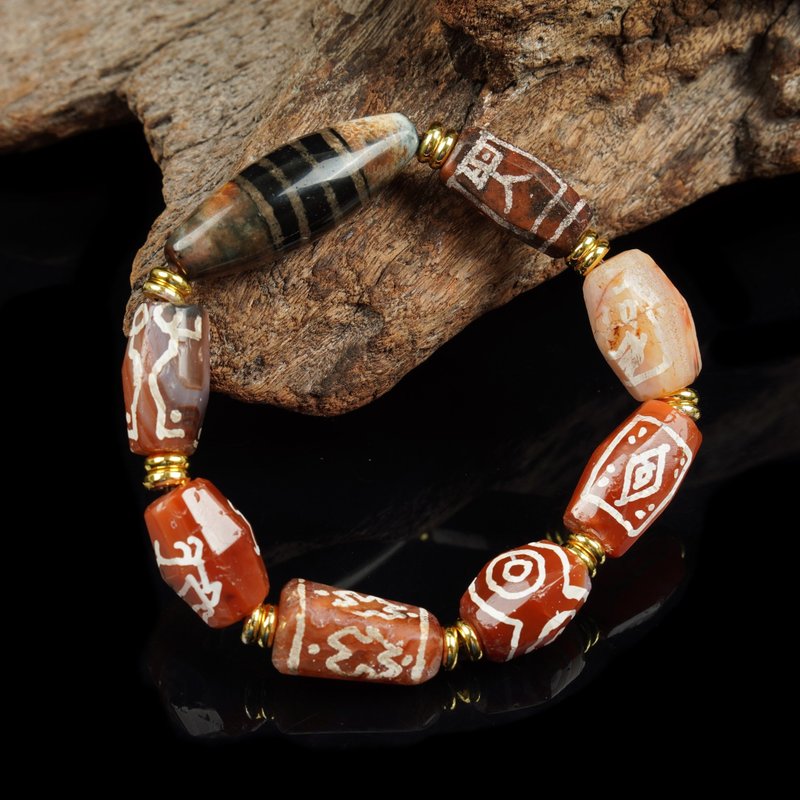 西亚七线珠.红玉髓手链(内围16厘米) - 手链/手环 - 其他材质 