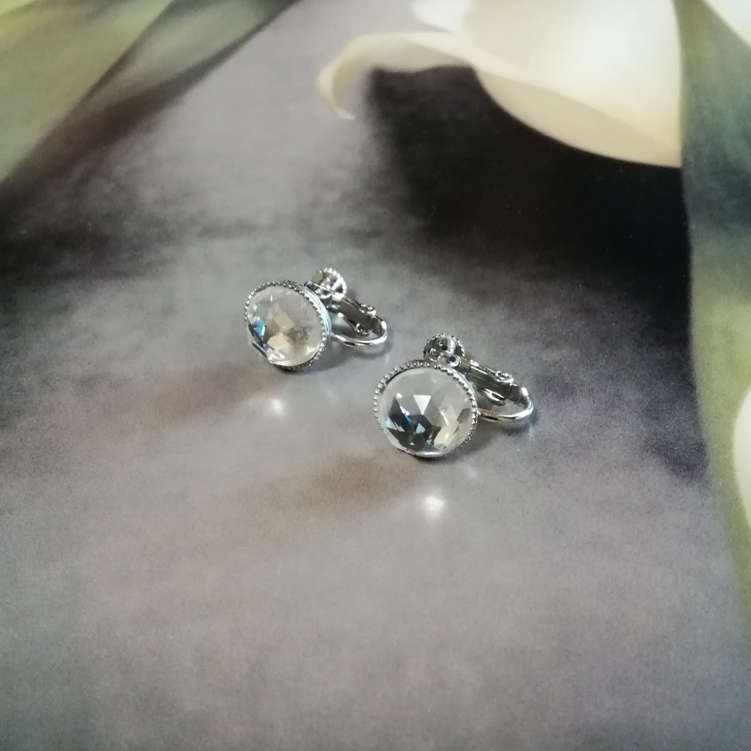 施华洛世奇水晶 Bijoux 耳环 / e-19 - 耳环/耳夹 - 其他金属 银色