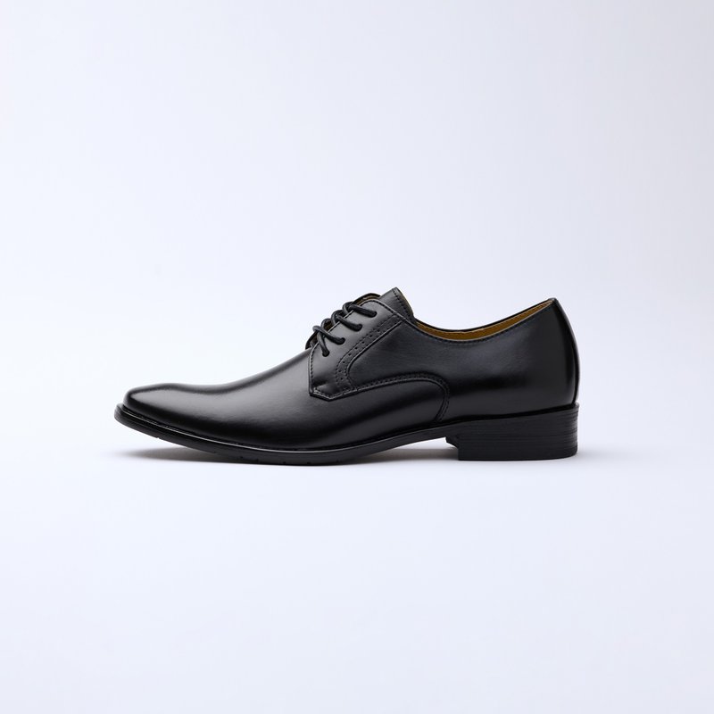 极简素面绅士皮鞋(T01黑) - 男款皮鞋 - 真皮 黑色