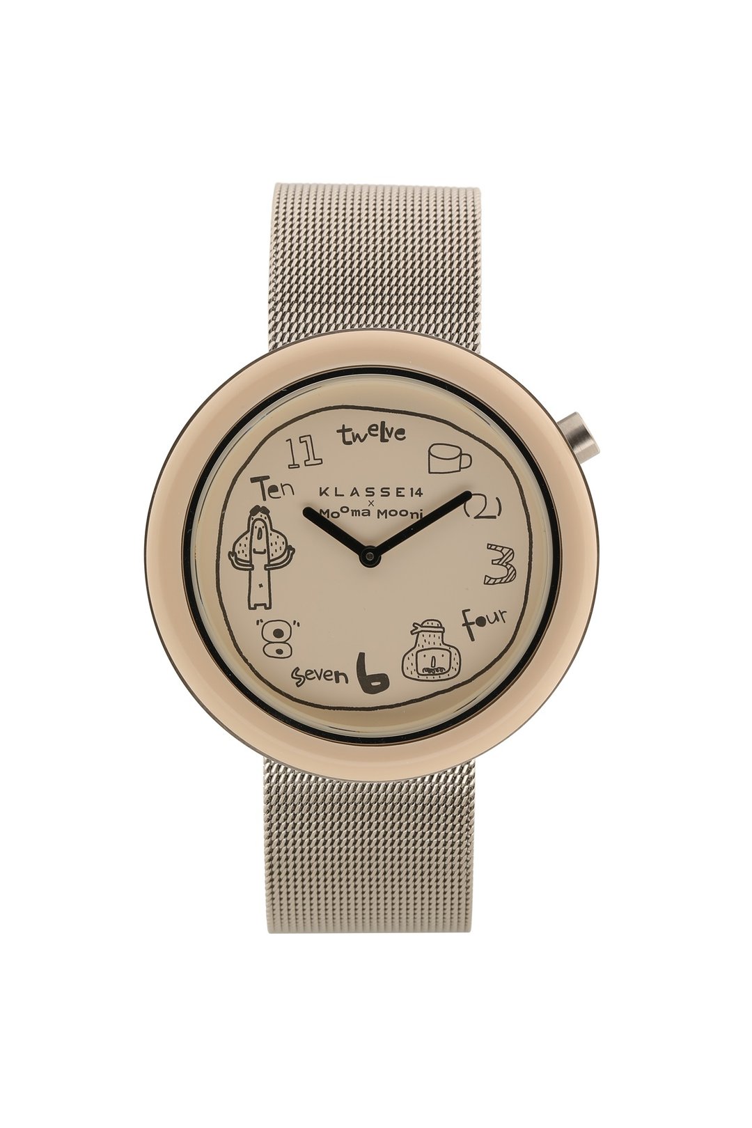 Klasse14 x Topbananax Mooma Mooni 米色钢带手表 36/42MM - 对表/情侣表 - 不锈钢 