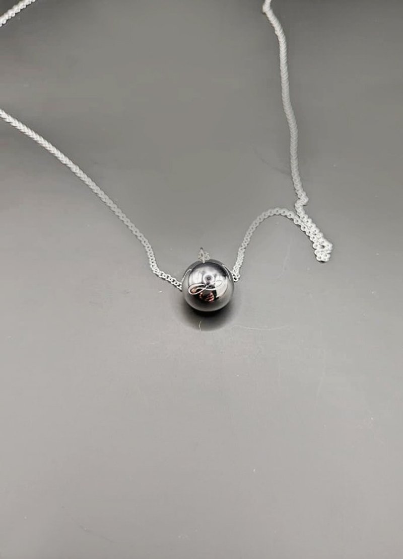 定制铂金球体项链(含18K金链) - 项链 - 其他金属 银色