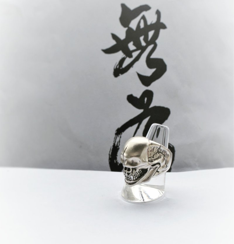 无为的 骷髅 925银戒 - 戒指 - 纯银 银色