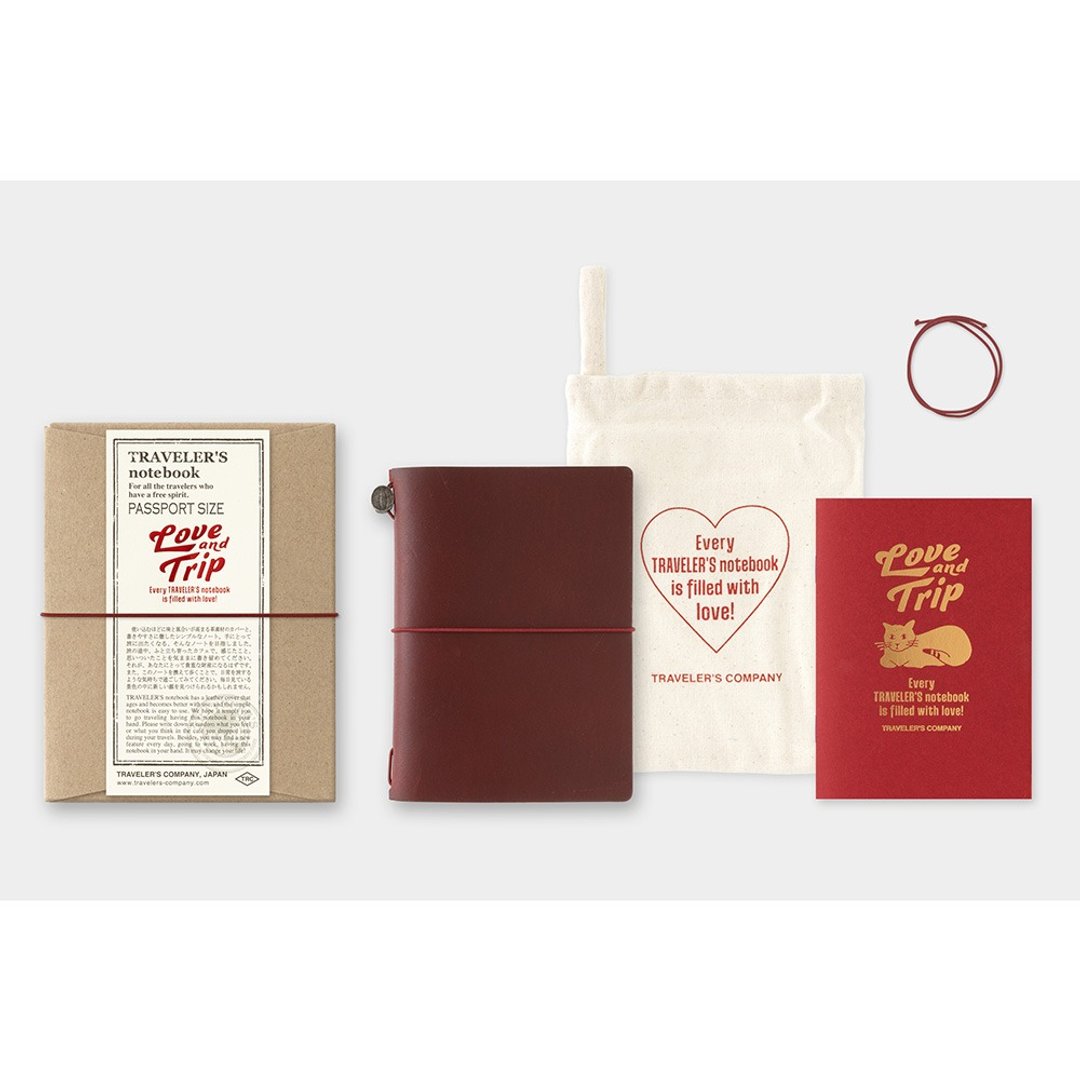 Traveler's Notebook LOVE AND TRIP 限定 PA SIZE-酒红 - 笔记本/手帐 - 真皮 红色
