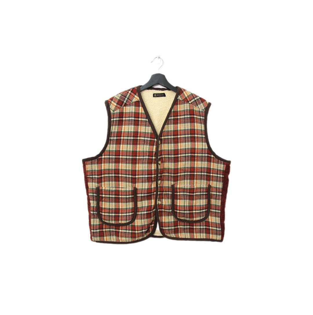 Back to Green-复古毛料背心 毛料 苏格兰格纹 v-30/sweater vest - 女装背心 - 羊毛 