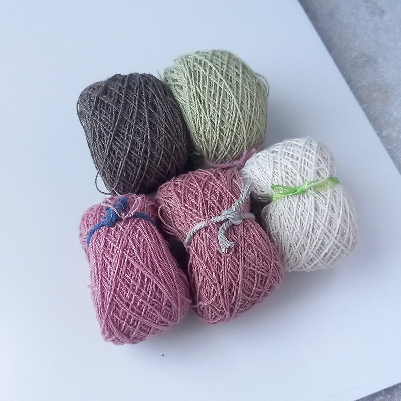 樱花色/巧克力色/80m x 5色 厚度0.7mm/植物染色棉线/手染线、绣线、刺子线、十字绣、流苏 - 编织/刺绣/羊毛毡/裁缝 - 棉．麻 多色