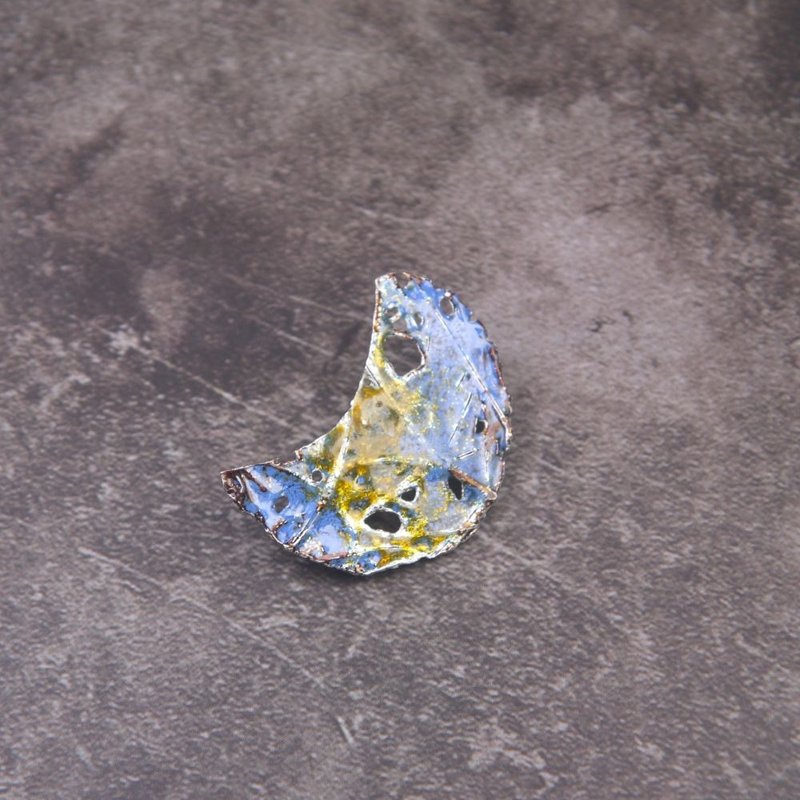 上弦月珐琅纯银胸针 - 胸针 - 珐琅 