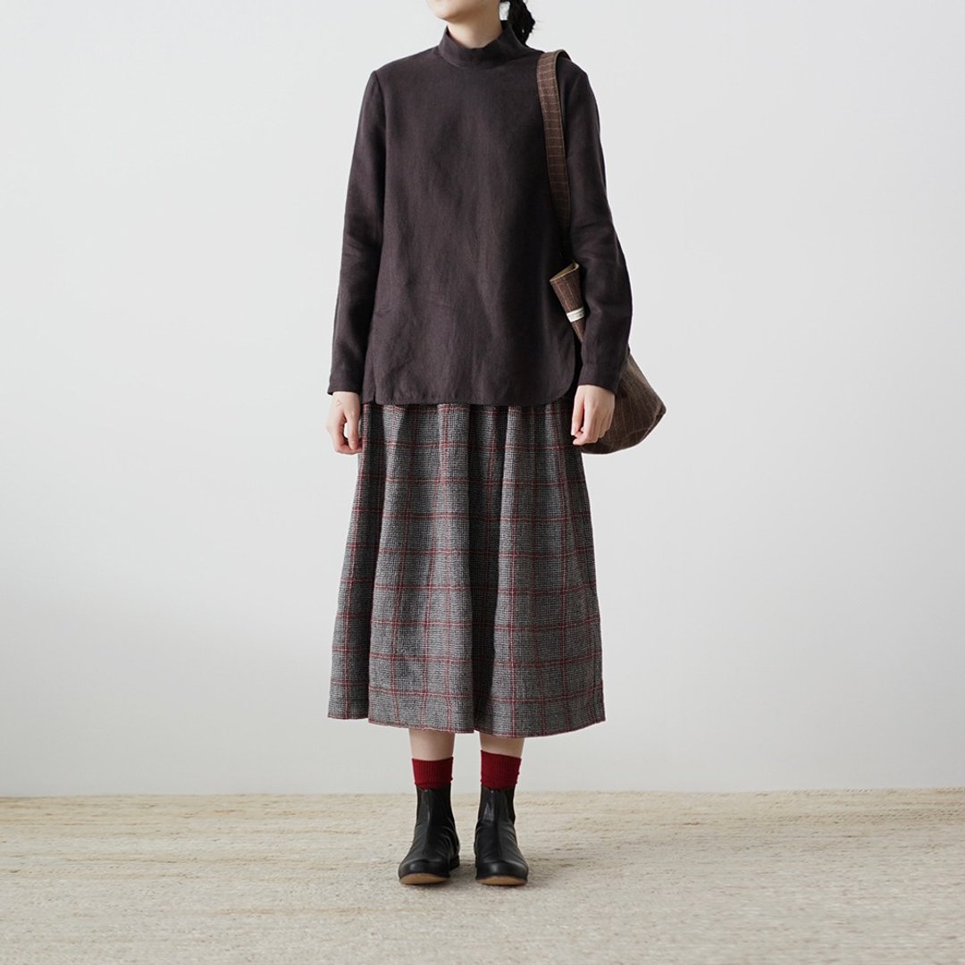 Simple Linen Top - 女装上衣 - 棉．麻 灰色