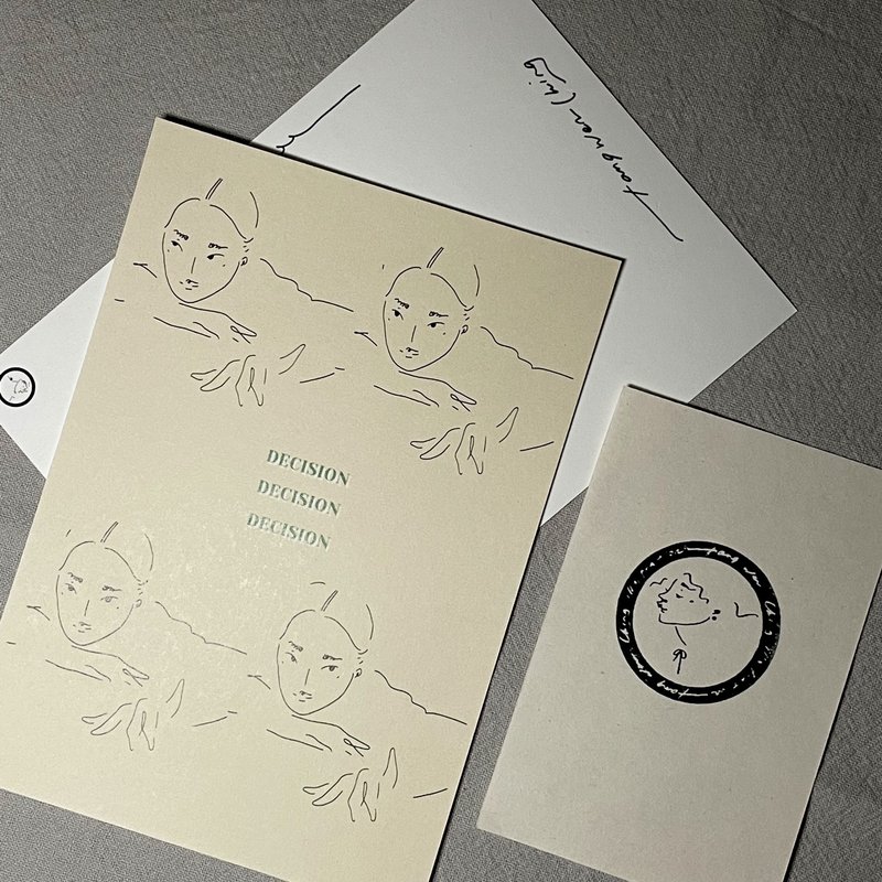 decision 明信片 - 卡片/明信片 - 纸 卡其色