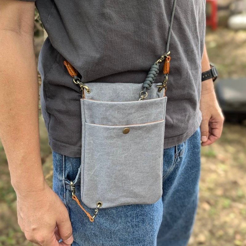 独家设计x质感手作/Hang-on旅行手机系能包-超值版/出国旅行小包 - 侧背包/斜挎包 - 棉．麻 多色