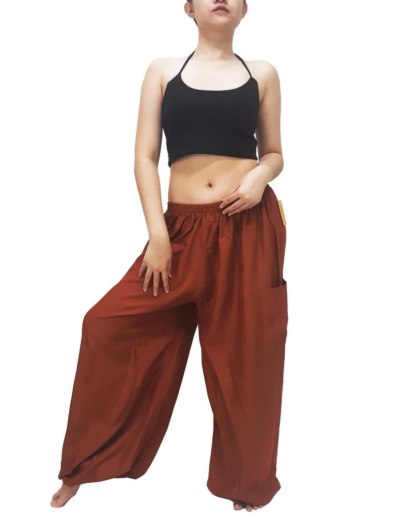 Solid Harem Pants Women Clothing Aladdin Pants Gypsy Pants Rayon Trouser SRNC - 男士长裤 - 其他材质 橘色