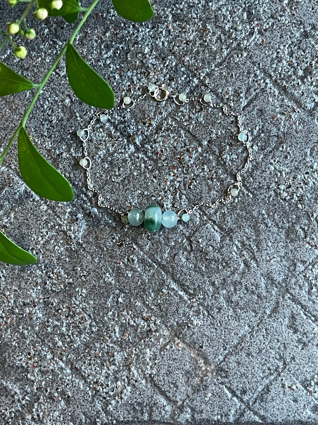 细手链 II 缅甸玉绿珠X缅玉珠 II 防敏包金不易褪色链缅甸A货翡翠 - 手链/手环 - 玉石 