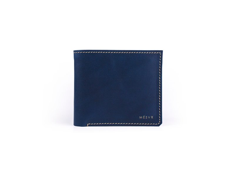 BUTTERO 极简短夹 真皮 I 手工短夹 - 皮夹/钱包 - 真皮 蓝色