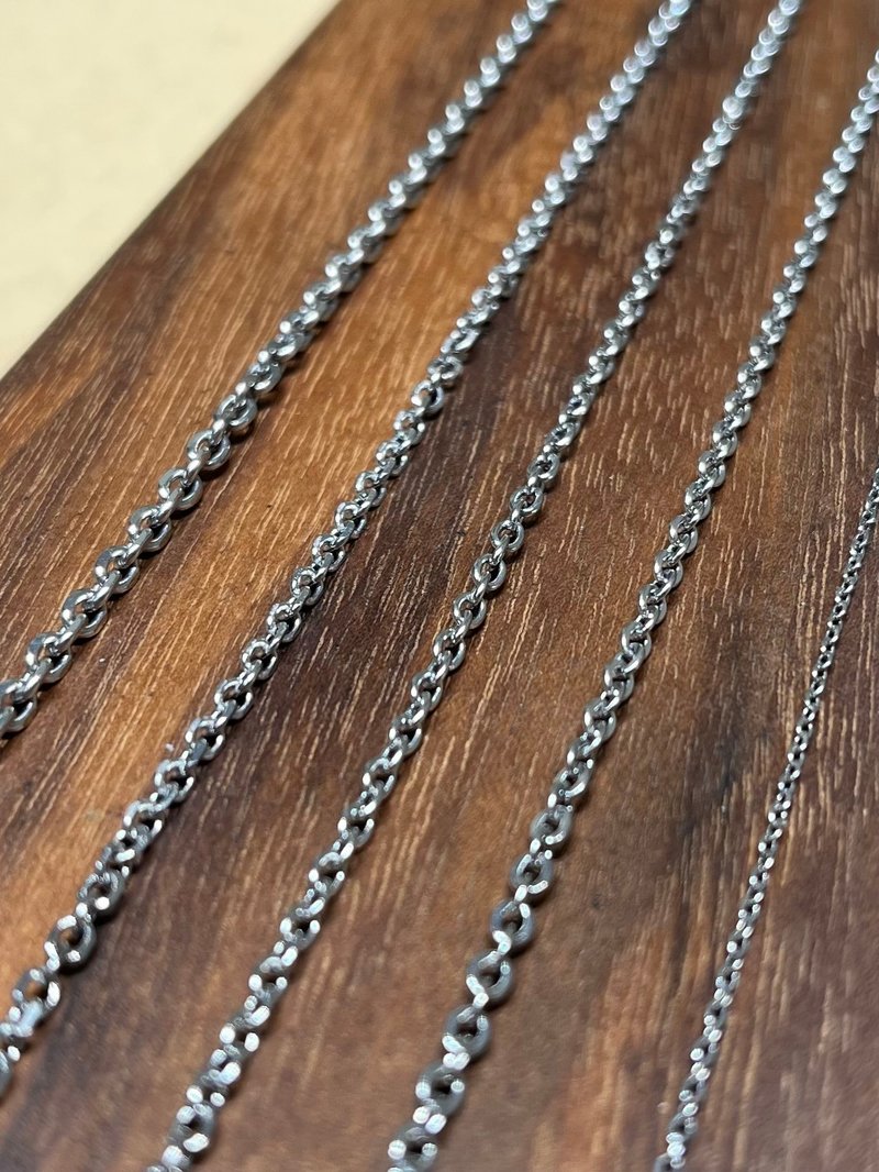 I 链条 I 不褪色抗敏白钢链 - 项链 - 不锈钢 银色