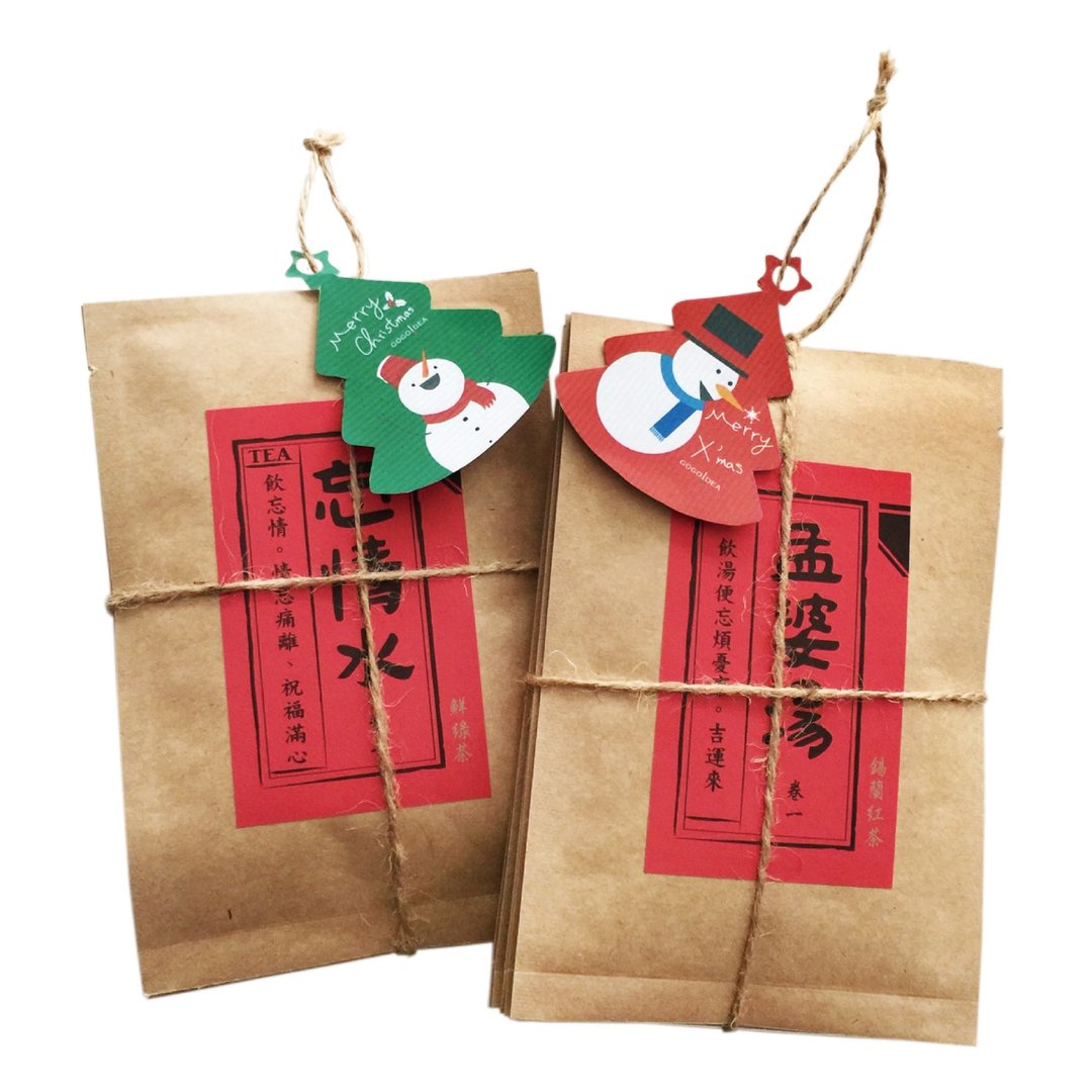 限定! 耶诞红绿配神仙茶帖-2帖入 - 茶 - 纸 
