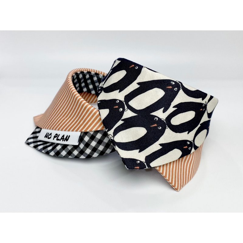 企鹅_宠物领巾 - 项圈/牵绳 - 棉．麻 黑色