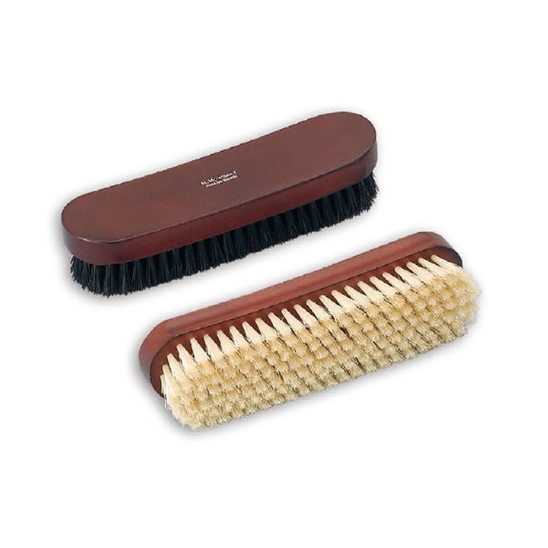 莫布雷x平野 高级手工鞋刷 Hirano Brush 黑毛/白毛 日本制 - 男款皮鞋 - 木头 多色