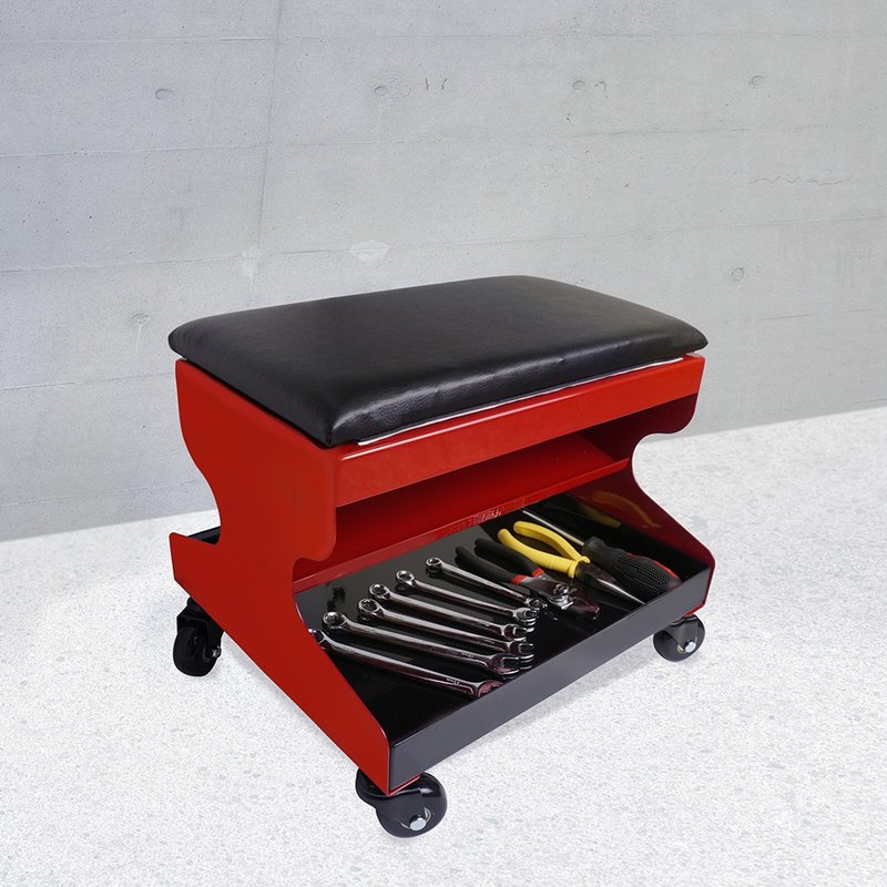 汽车美容椅,维修工具椅,移动椅,多用途工具椅,收纳式工作椅 - 其他家具 - 其他金属 红色