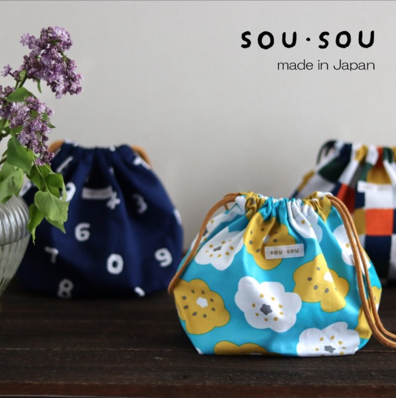 【预订】日本制 SOUSOU索绳袋 - 束口袋双肩包 - 棉．麻 黄色