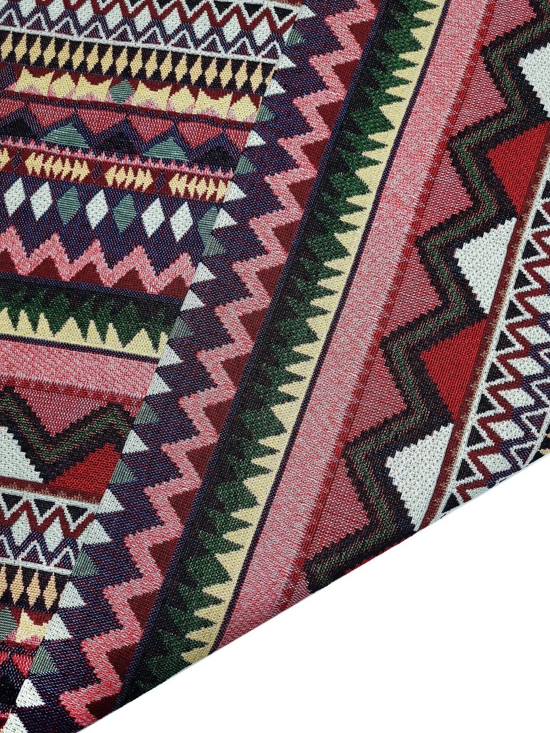 Multi-color Tribal Fabric Thai Woven Fabric Craft Supplies Textile 1/2 yard - 编织/刺绣/羊毛毡/裁缝 - 其他材质 多色